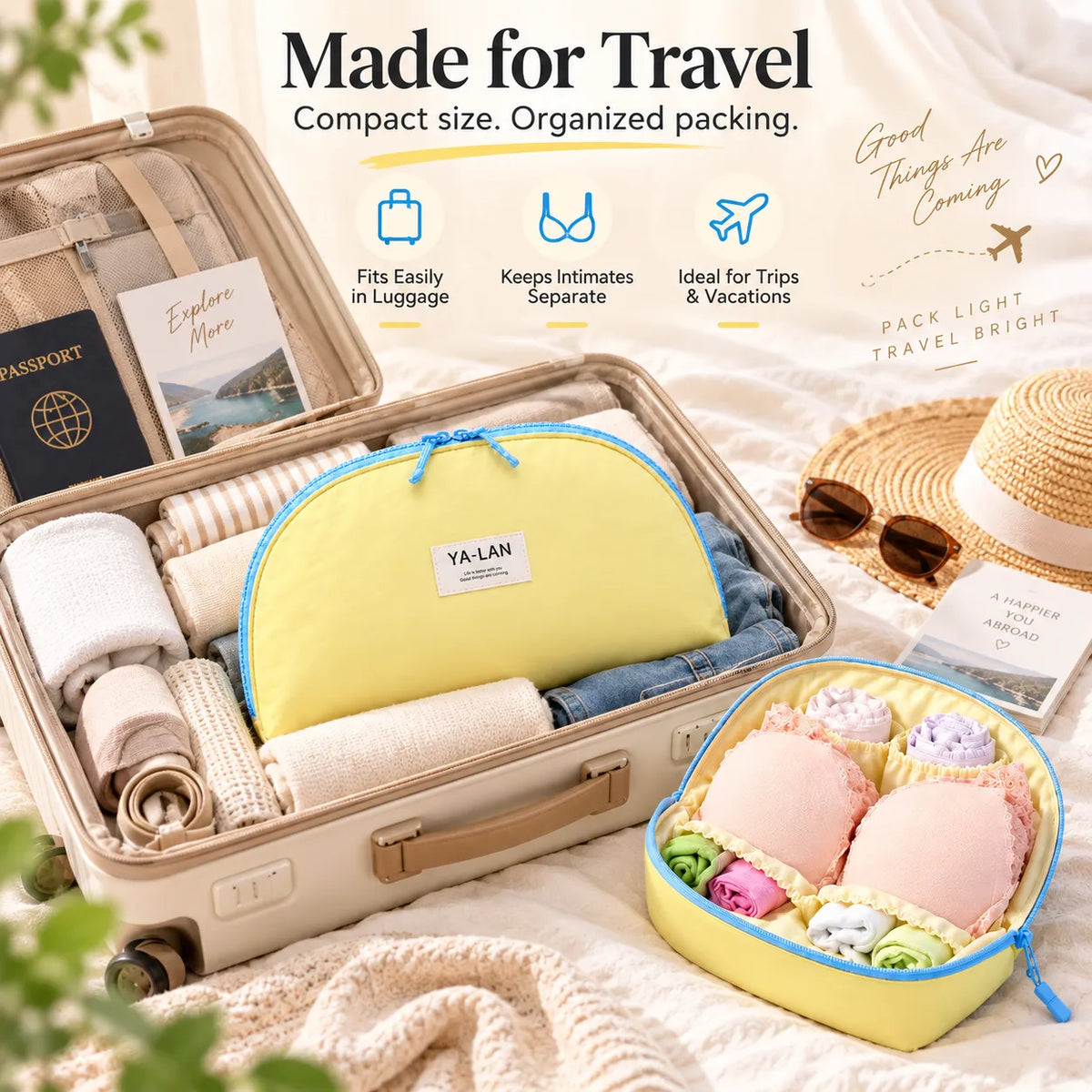 🧳 3-in-1 Travel Underwear Storage Bag