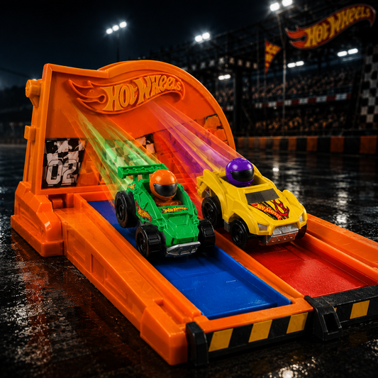 Orlunexa SpiralRush Stunt Speedway Playset with 2 Race Cars
