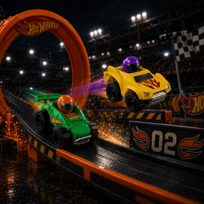 Orlunexa SpiralRush Stunt Speedway Playset with 2 Race Cars