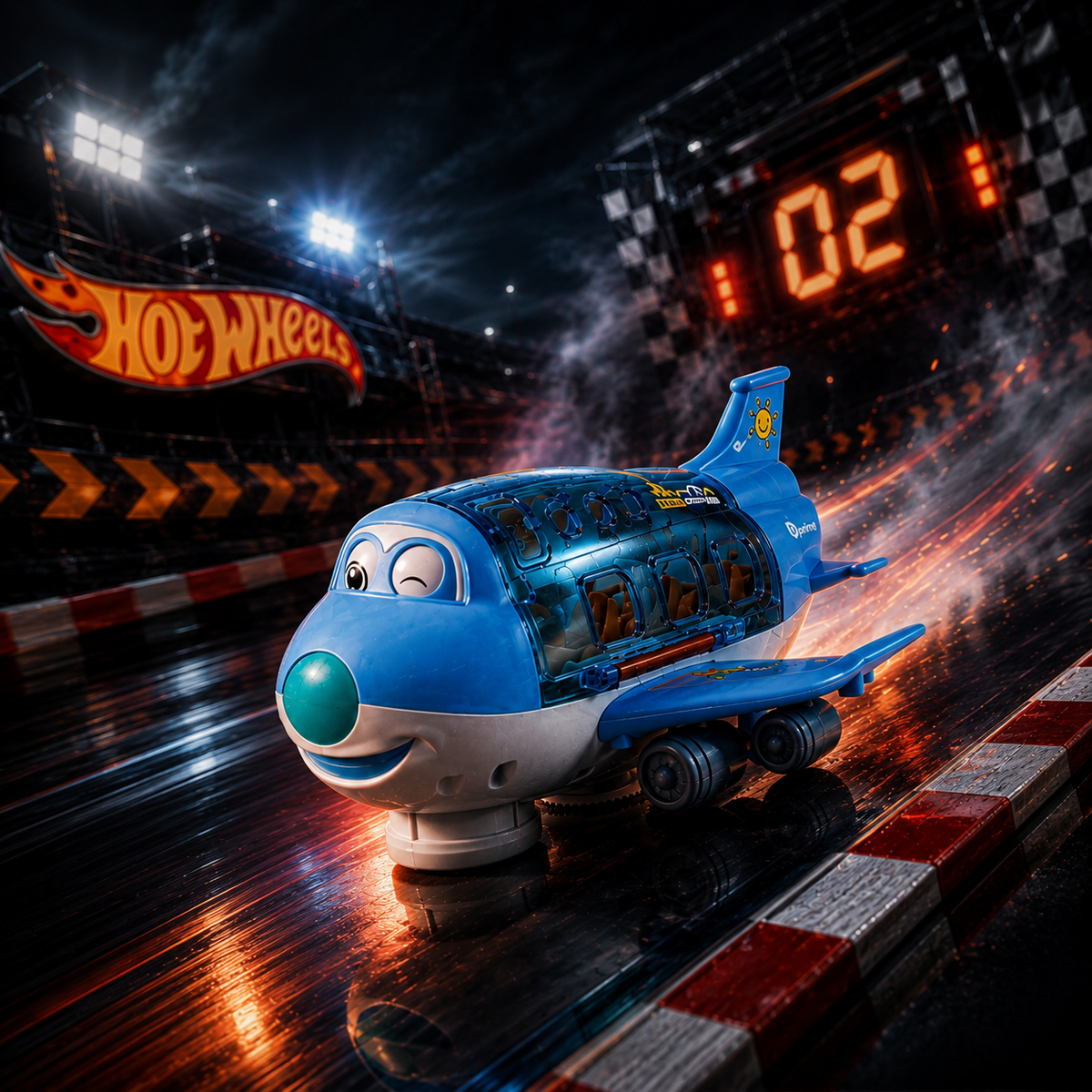 Orlunexa SkyCruise Light-Up Musical Airplane Toy