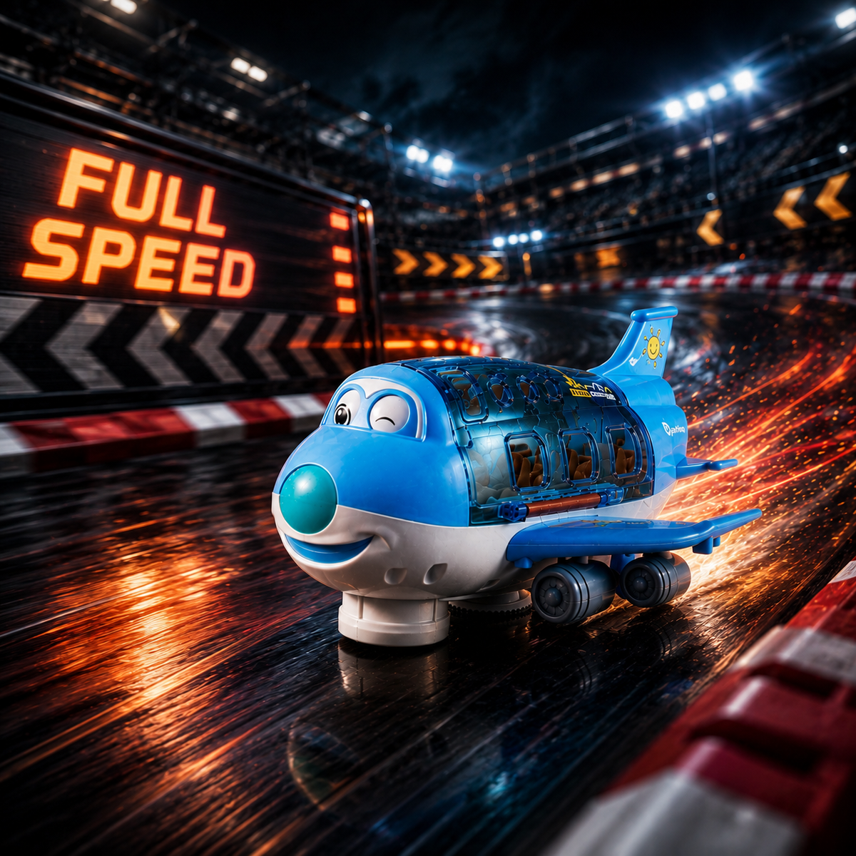 Orlunexa SkyCruise Light-Up Musical Airplane Toy