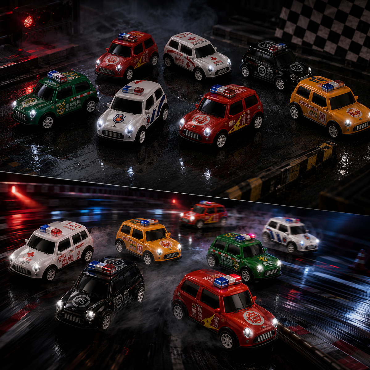 Orlunexa TurboTots 10-Piece Pull-Back Racing Car Set