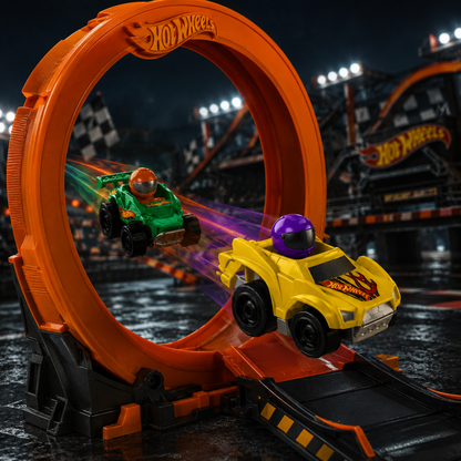 Orlunexa SpiralRush Stunt Speedway Playset with 2 Race Cars