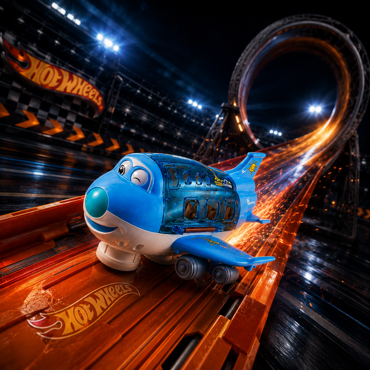Orlunexa SkyCruise Light-Up Musical Airplane Toy