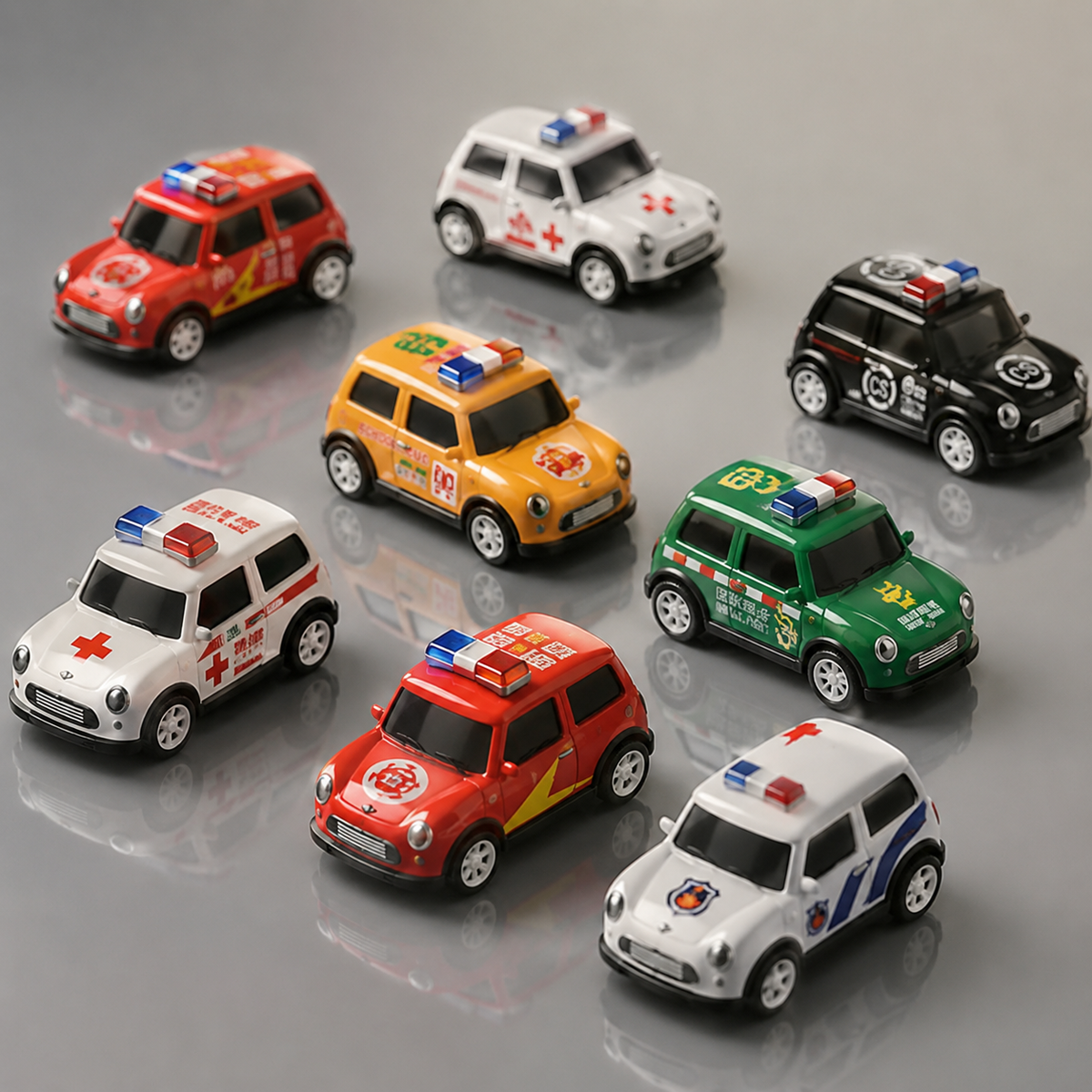 Orlunexa TurboTots 10-Piece Pull-Back Racing Car Set