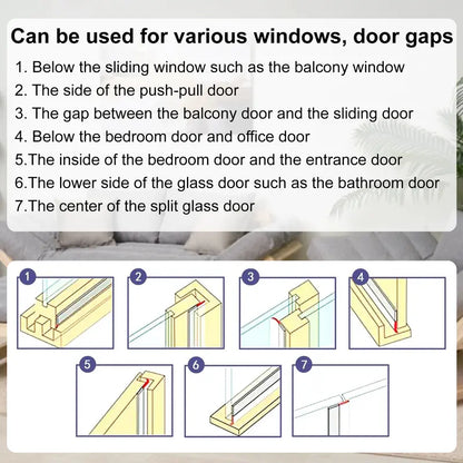 💥💥16.4Ft Door Weather Stripping | Adhesive Draft Stopper Seal Strip for Doors, Windows & Shower Doors