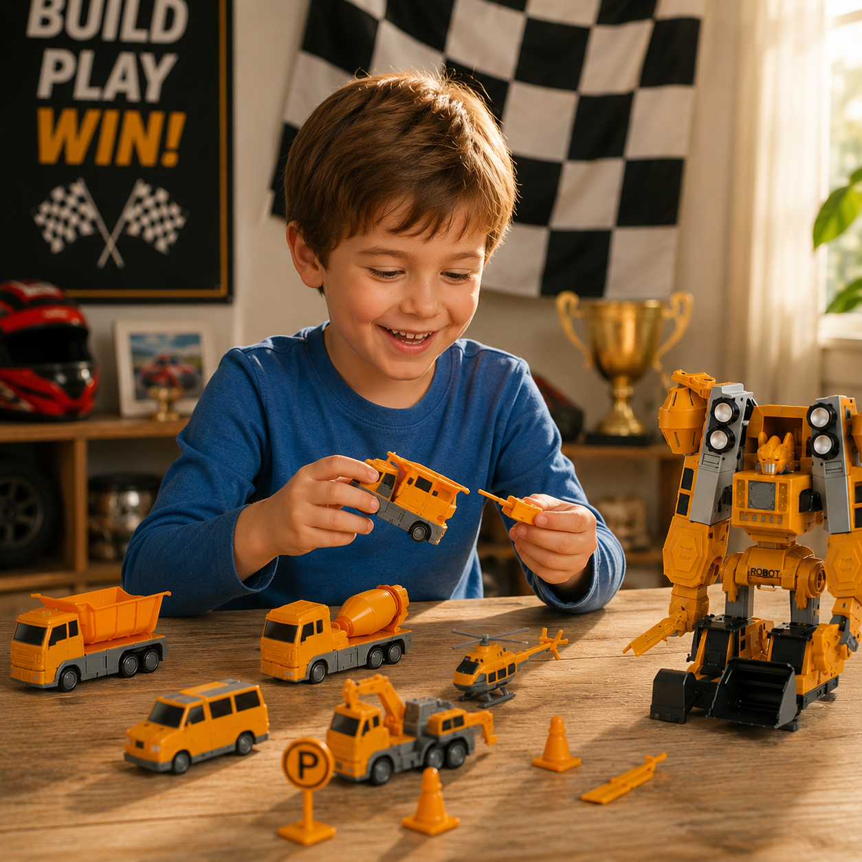 Savy Magnetic Robo Car Adventure with Storage Box